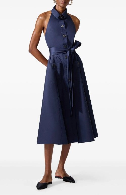 Carolina Herrera 'Gaun Halterneck Kancing' Dikenakan oleh Meghan Markle