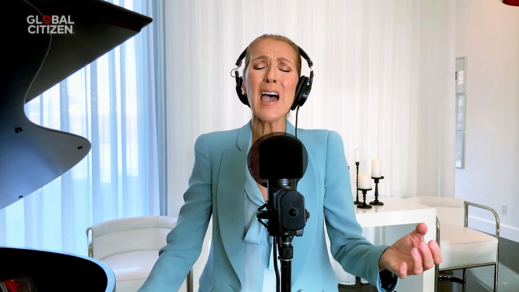  this screengrab, Celine Dion performs during "One World: Together At Home" presented by Global Citizen on April, 18, 2020. 