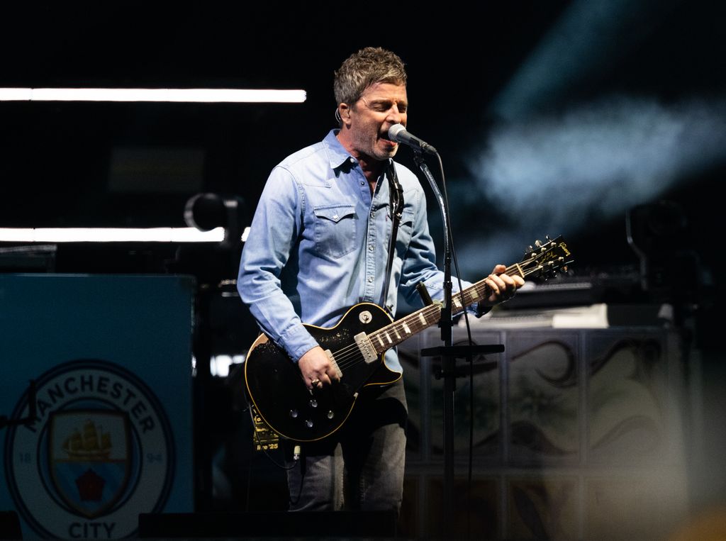 CARDIFF, WALES - JULY 04: (EDITORS NOTE: EDITORIAL USE ONLY. IMAGES MAY ONLY BE USED IN RELATION TO THE EVENT. NO COMMERCIAL USE. NO USE IN PUBLICATIONS SOLELY DEDICATED TO THE ARTIST. NO USE AFTER JULY 03, 2026.) Noel Gallagher of Oasis performs during the opening night of their Live '25 Tour at Principality Stadium on July 04, 2025 in Cardiff, Wales. (Photo by Samir Hussein/WireImage)