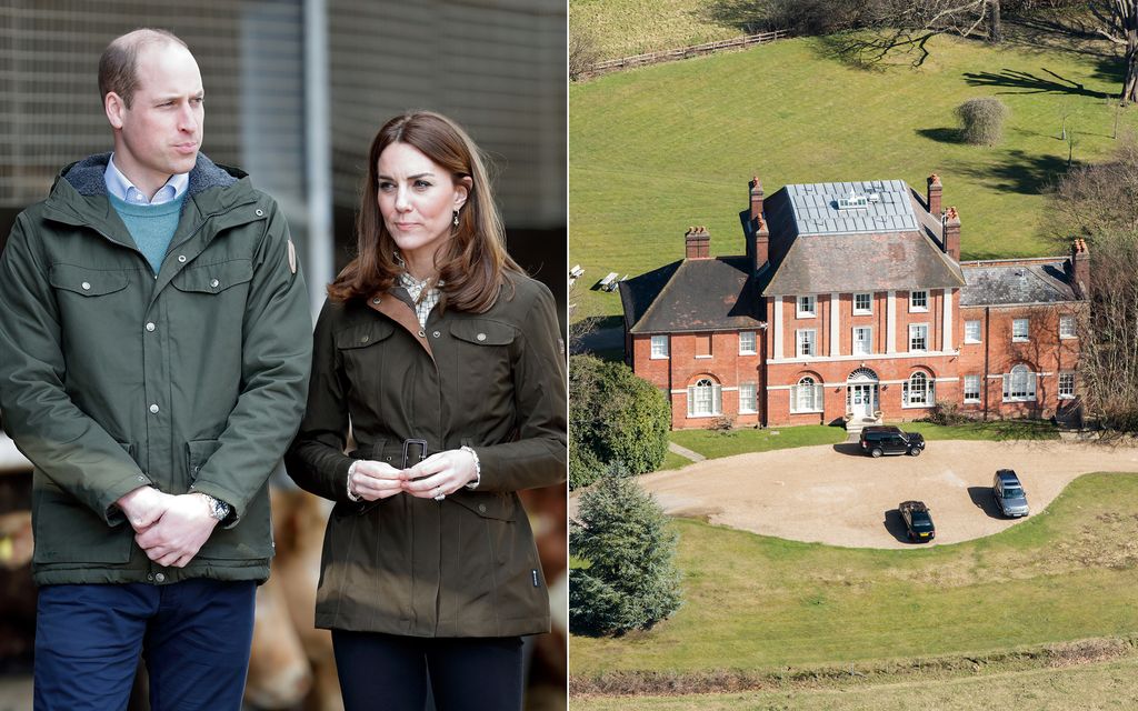 William and Kate at farm and view of Forest Lodge in 2018