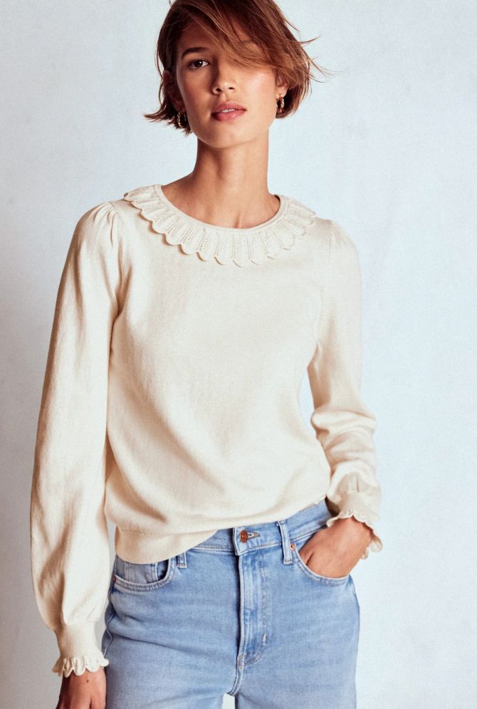 Boden ivory Melina knit