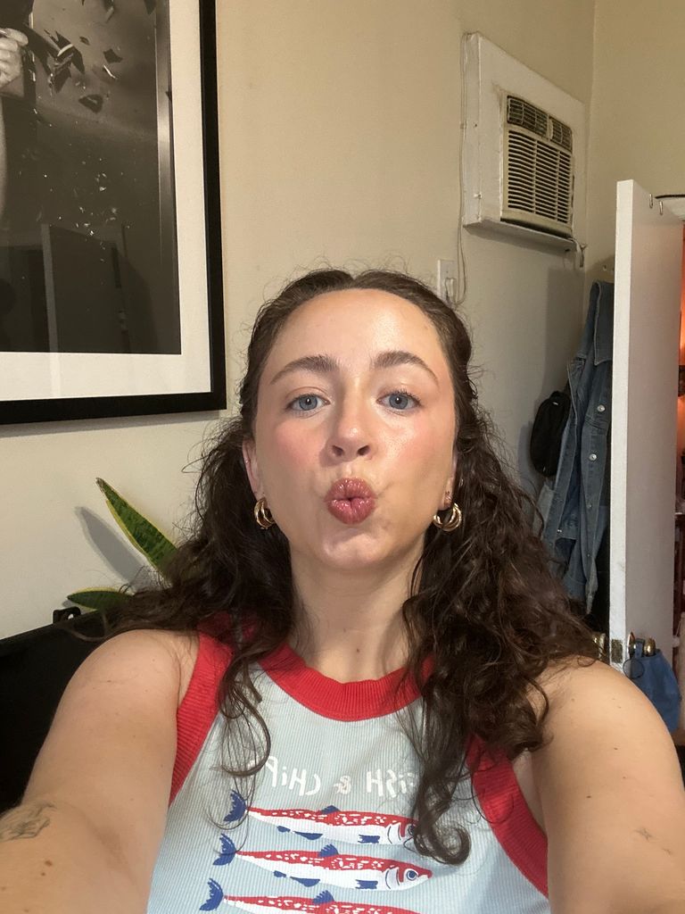 Tess's half up look