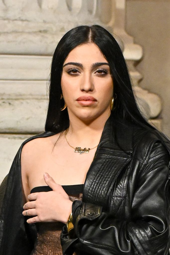 Lourdes donned the daring look at Paris Fashion Week