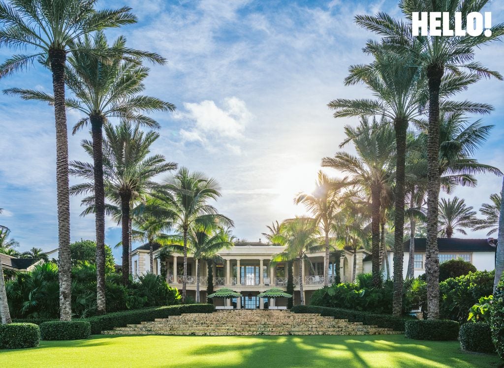 A long shot of the Palm Beach mansion