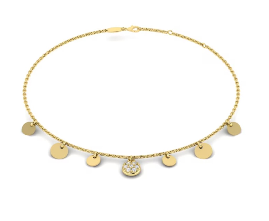Kleora Aurora Modern Electrum Diamond Disc Station Bracelet