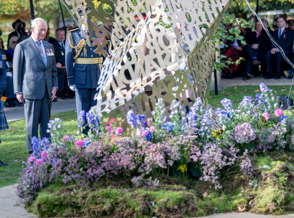 King Charles III during the Dedication Ceremony for a new memorial to the Armed Forces LGBT+ community