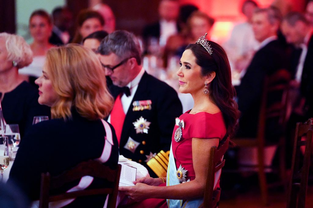 Denmark's King Frederik and Queen Mary attend the State dinner hosted by Latvia's President Edgars Rinkevics at Riga Castle