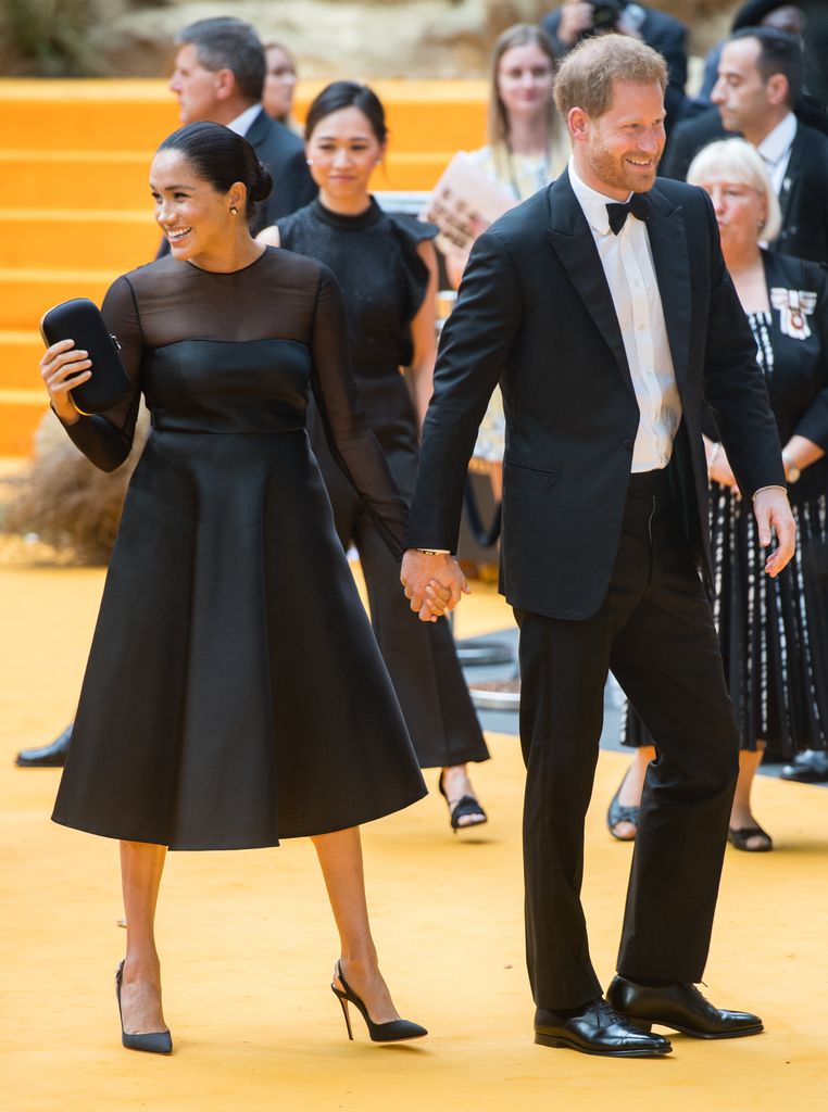 Pangeran Harry dan Meghan Markle menghadiri pemutaran perdana Disney's The Lion King di Odeon Luxe Cinema, Leicester Square di London