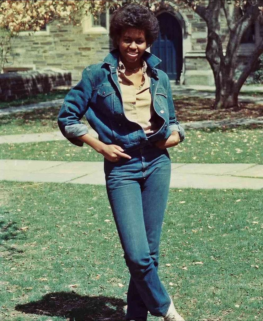 foto michelle obama saat remaja mengenakan double denim