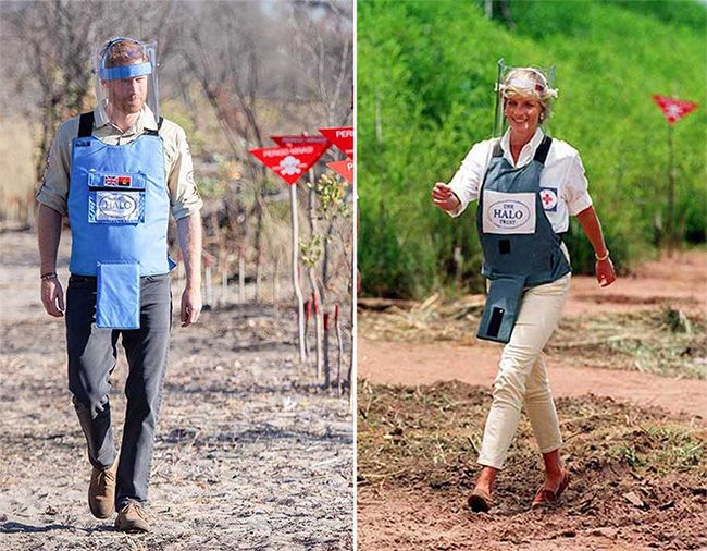 prince harry and princess diana walking