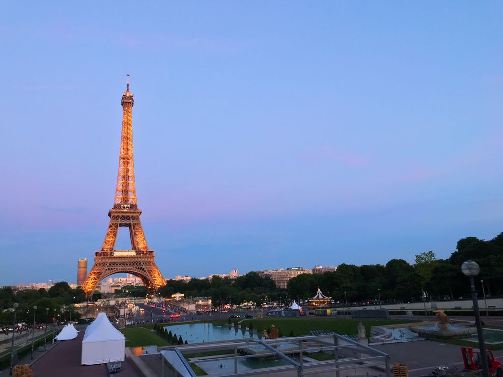 The Eiffel Tower at night