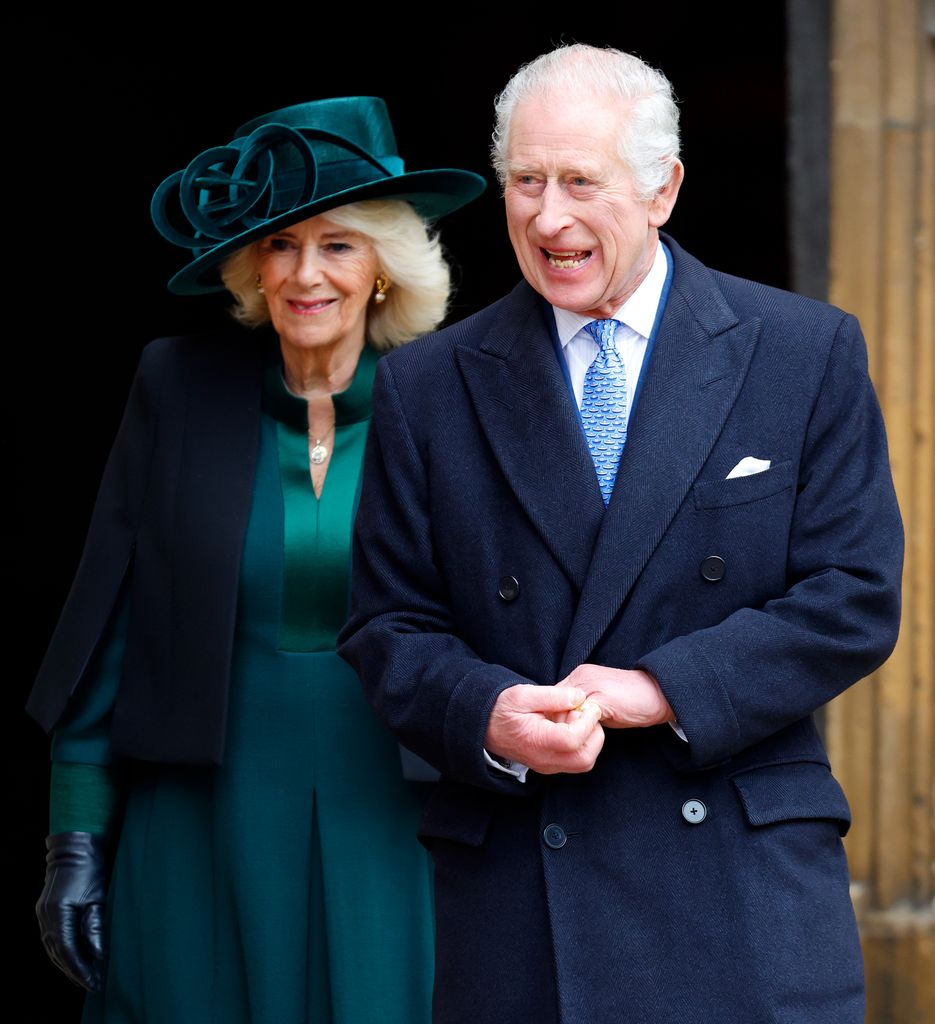 charles and camilla dressed up for easter event 