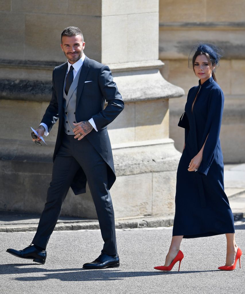 Victoria Beckham di pernikahan Pangeran Harry dan Meghan Markle pada 19 Mei 2018 di Windsor, Inggris. 