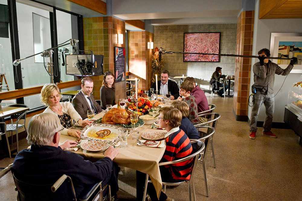 Blue Bloods cast filming dinner scene