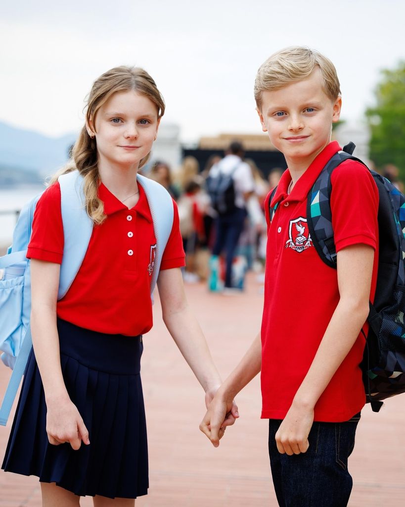 gabriella and jacques in red school uniform