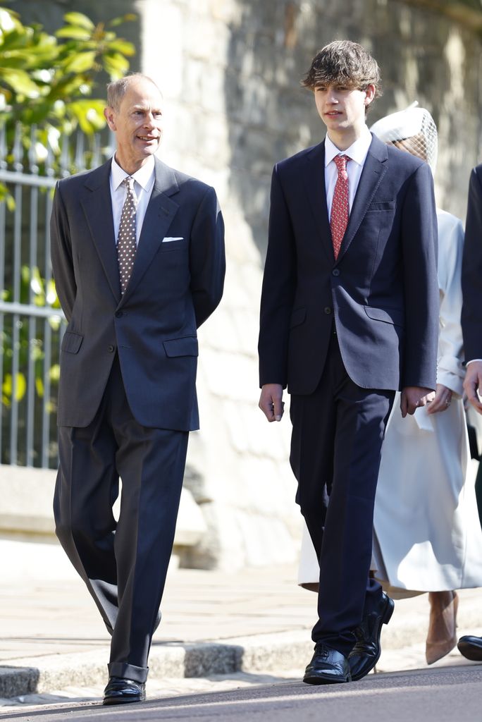 Prince Edward and his son James arrived together