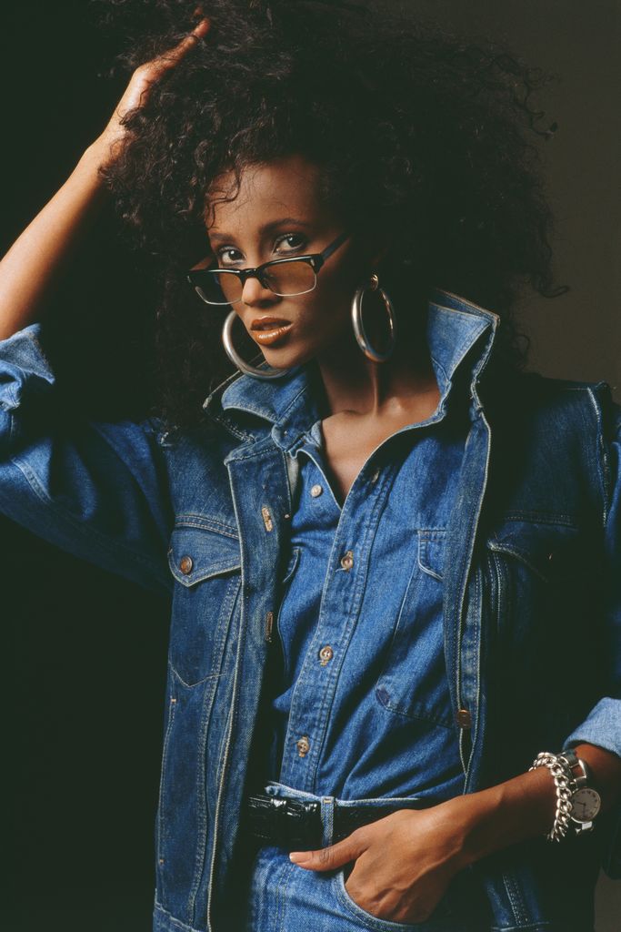 Iman sporting double denim 