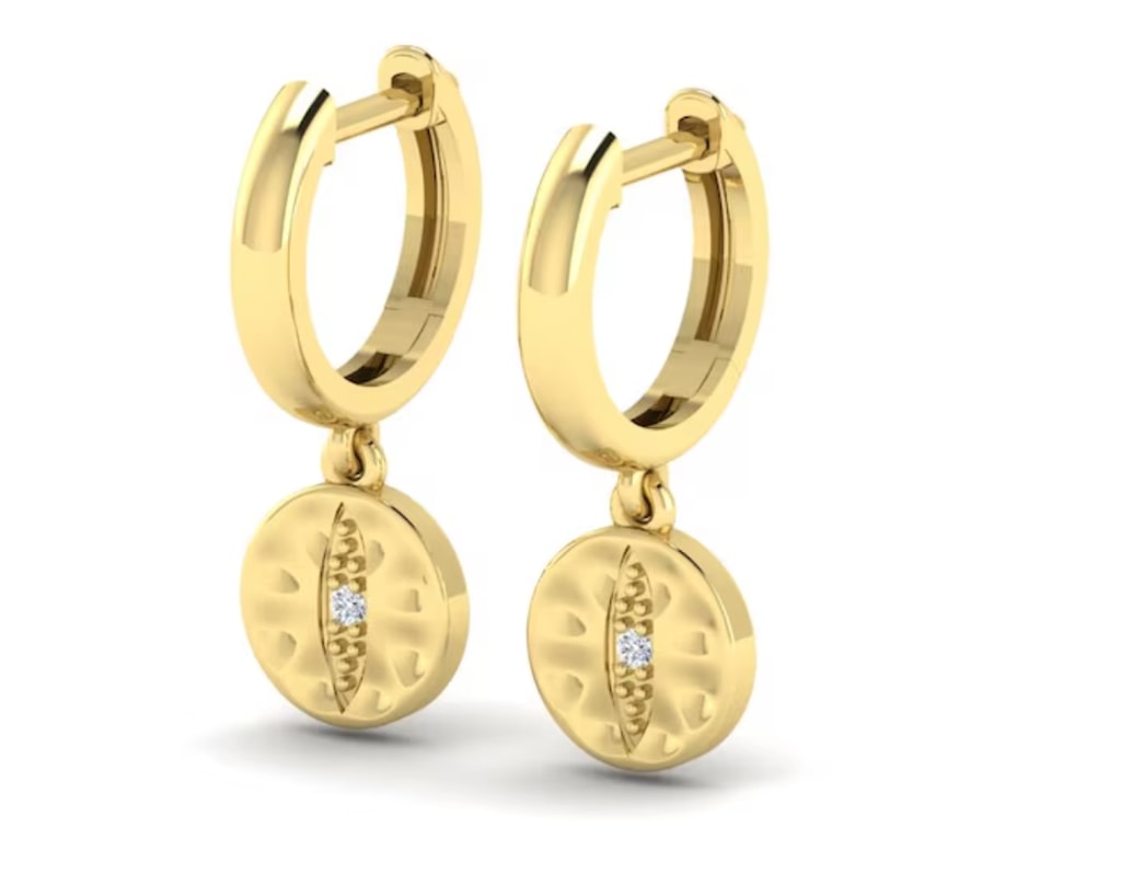 Kleora Iris Modern Electrum Berlian Kucing Eye Circle Droplet Hoop Anting