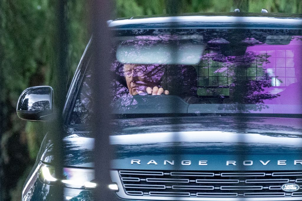 The Monarch arrived at his royal estate by helicopter on Thursday