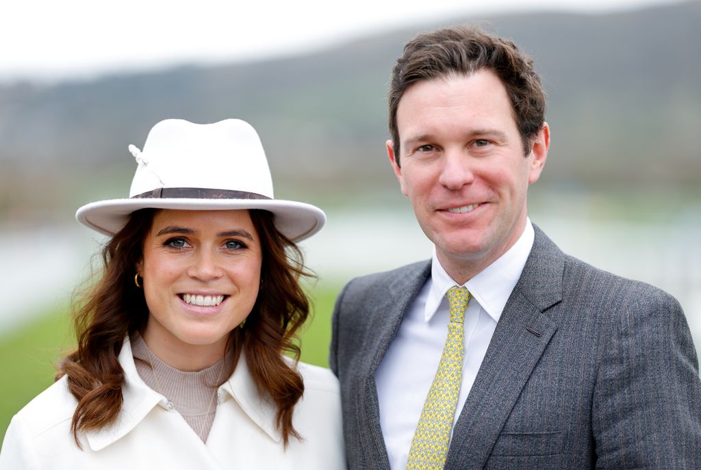 Eugenie and Jack smiling at Cheltenham Festival