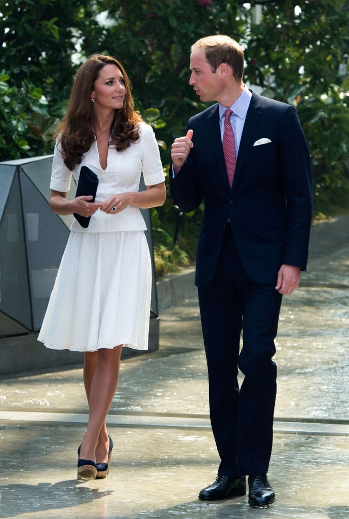 Catherine and william walking facing eachother