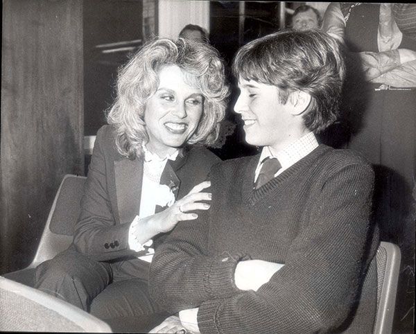 Joanna Lumley pictured with her son Jamie as a teenager