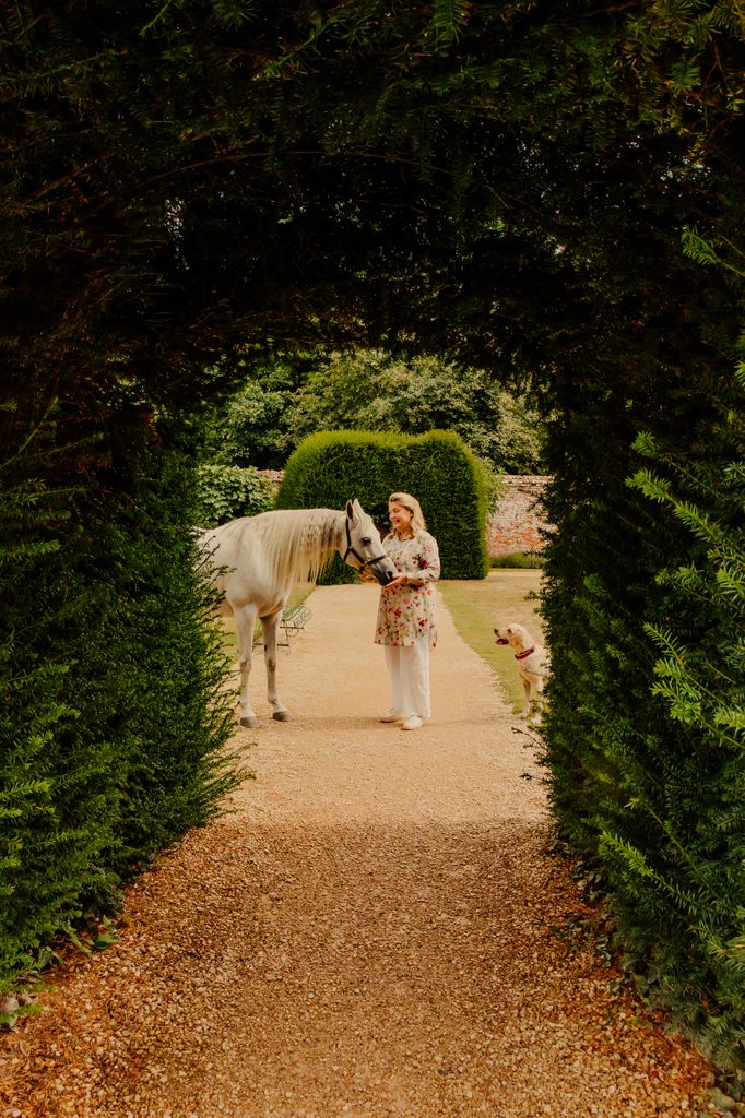 Lady Carnarvon in the Monk Garden at Highclere Castle, Highclere, Newbury, Hampshire, United Kingdom. 29th August 2025