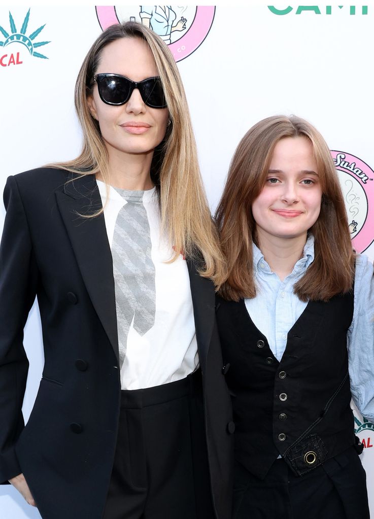 Angelina Jolie, and Vivienne Jolie-Pitt attend the opening night performance of "Reefer Madness: The Musical" at The Whitley on May 30, 2024 in Los Angeles, California. (Photo by Monica Schipper/Getty Images)