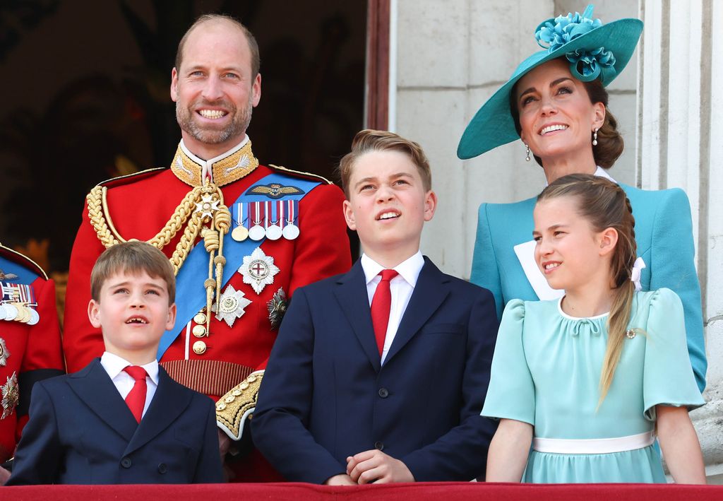 Prince William and Princess Kate with their family at Trooping the Colour