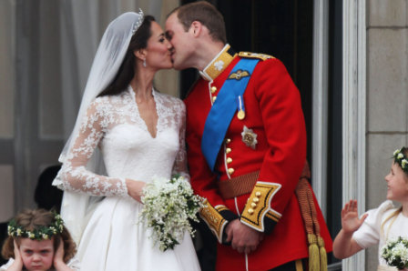Princess Kate and Prince William kissing