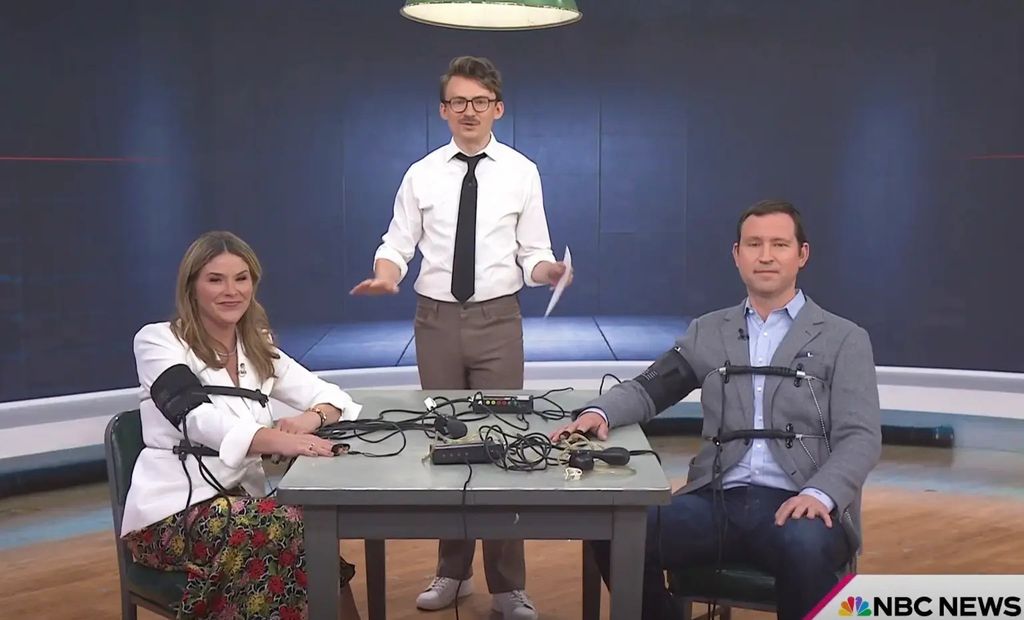 jenna bush hager and henry hager hooked up to lie detector machine