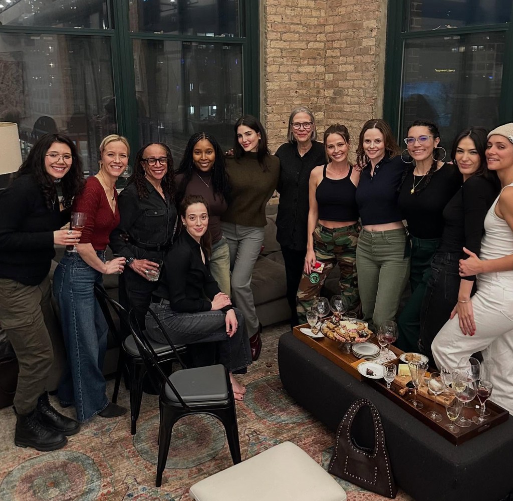 Photo shared by Marina Squerciati on Instagram of a girl's night with some of her One Chicago colleagues, plus Taylor Kinney's wife Ashley Cruger