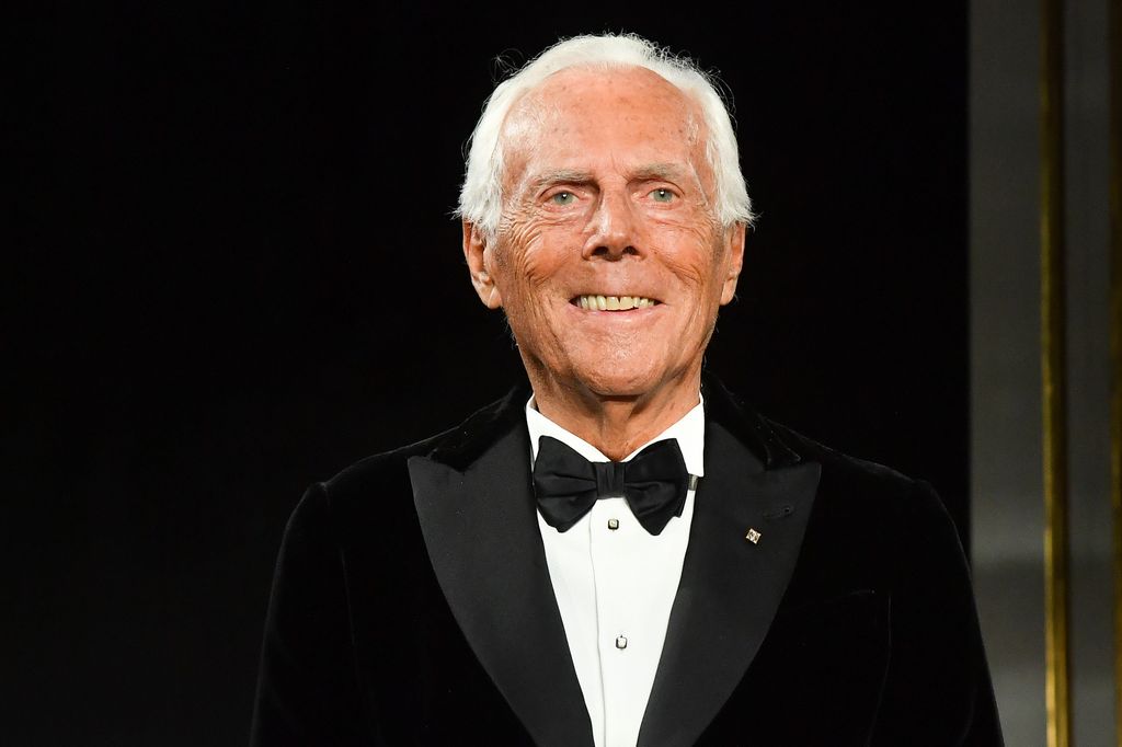 Giorgio Armani acknowledges the audience during the Giorgio Armani Prive Spring Summer 2019 show as part of Paris Fashion Week  on January 22, 2019 in Paris, France