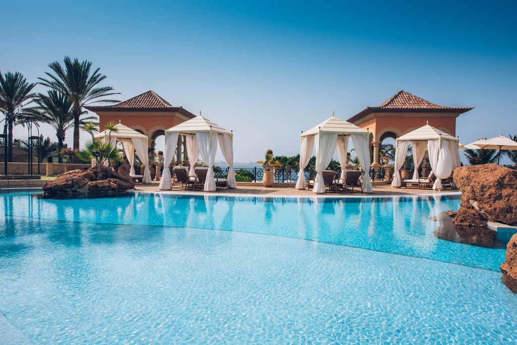 Pool area shown at El Mirador hotel