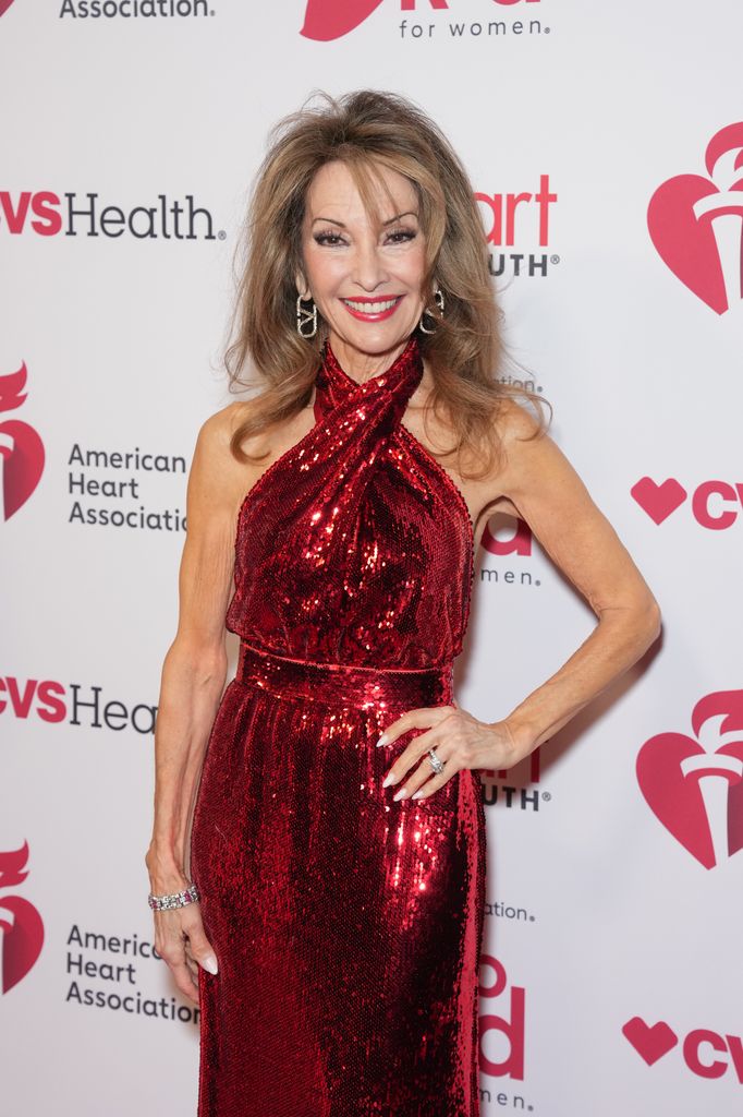 Susan Lucci dazzled in sequins as she attended The American Heart Association's Red Dress Collection Concert