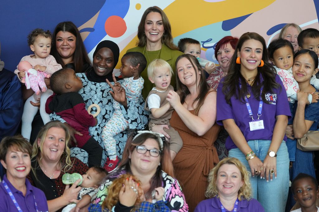 Catherine, Princess of Wales poses for photographs with families at Home-Start Oxford