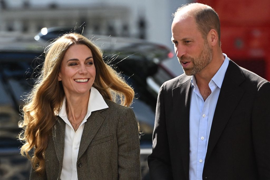 Britain's Prince William, Prince of Wales and Britain's Catherine, Princess of Wales react during a visit to the Natural History Museum's newly transformed gardens, in London, on September 4, 2025. (Photo by Eddie MULHOLLAND / POOL / AFP) (Photo by EDDIE MULHOLLAND/POOL/AFP via Getty Images)          