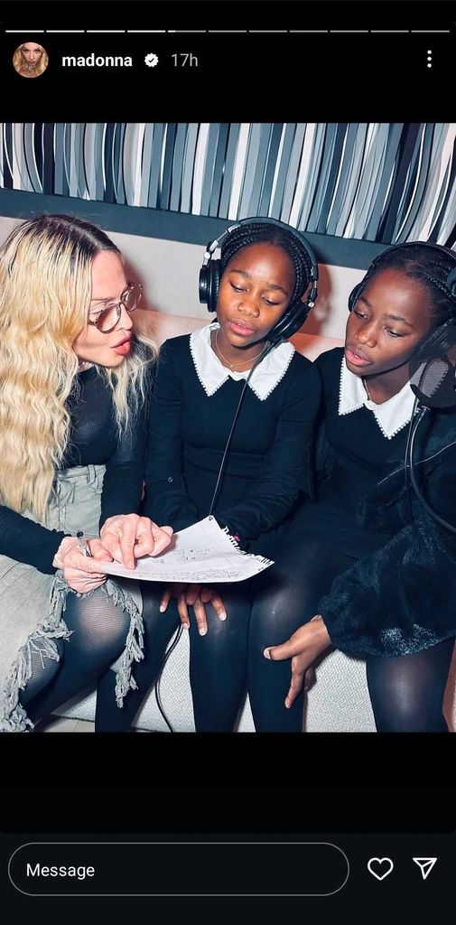 Madonna and her daughters Estere and Stella