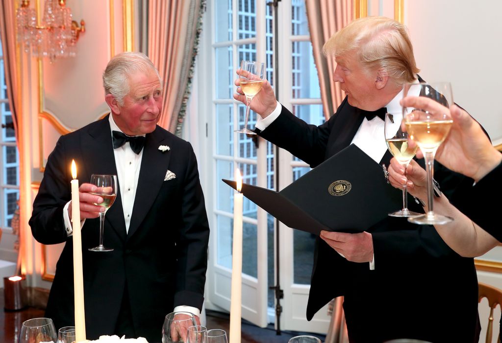 Donald Trump toasting King Charles at a State Banquet
