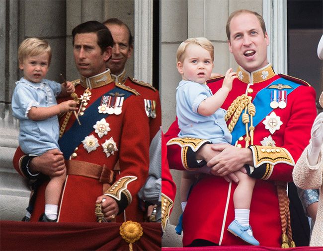 so sánh hoàng tử william và hoàng tử george trooping