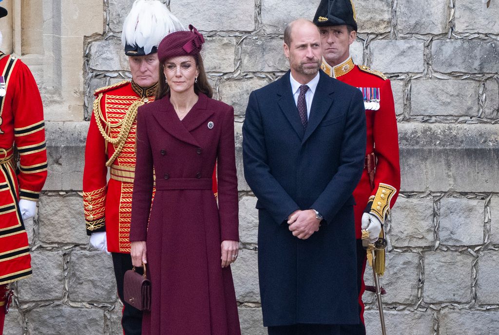 Catherine, Princess of Wales and Prince William, Prince of Wales attend the Ceremonial Welcome during the State visit