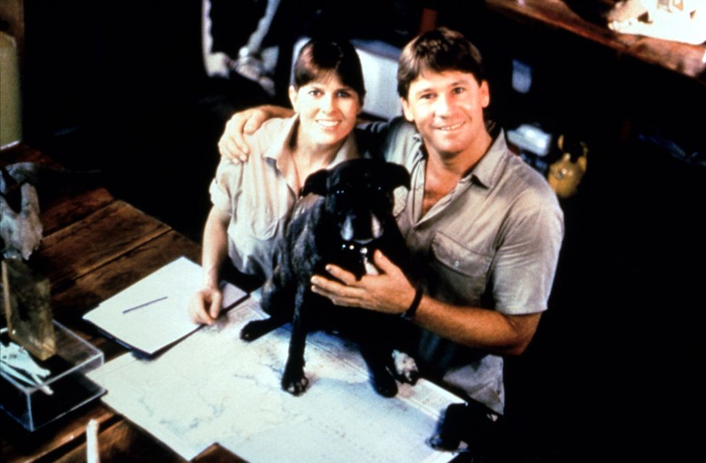 Editorial use only. No book cover usage.
Mandatory Credit: Photo by Animal Planet/Everett/Shutterstock (615281k)
'Crocodile Hunter', Steve Irwin, Terri Irwin, with dog Sui
'Crocodile Hunter' - TV series - 2000