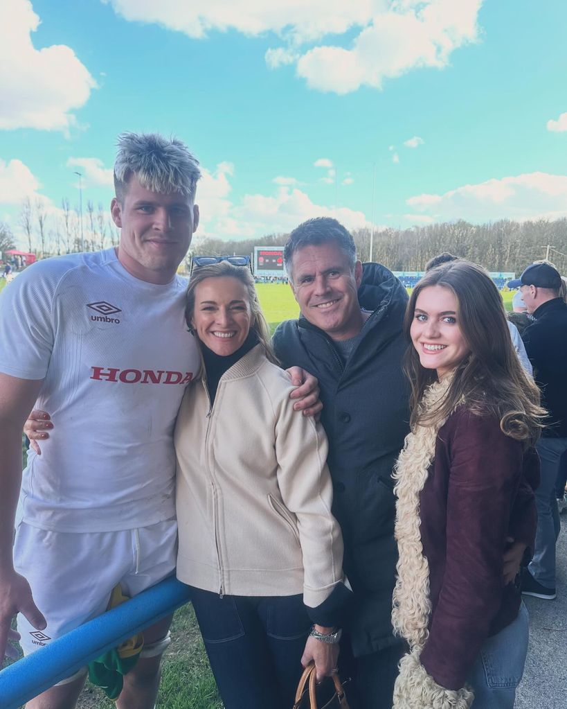 Gabby Logan with husband and her kids