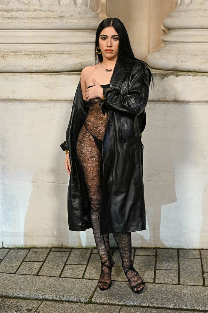 Lourdes Maria Ciccone Leon attends the Saint Laurent Menswear Fall-Winter 2025/2026 show as part of Paris Fashion Week at La Bourse de Commerce - Pinault Collection on January 28, 2025 in Paris, France