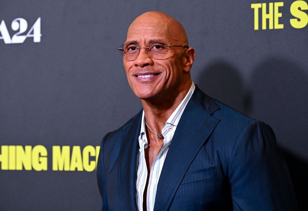 Dwayne Johnson in navy suit