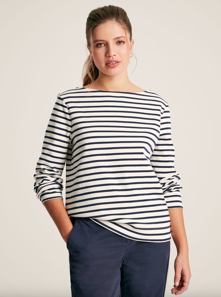 Tuck Sleeve French Stripe Top　Herlipto Tuck Sleeve French Stripe Top