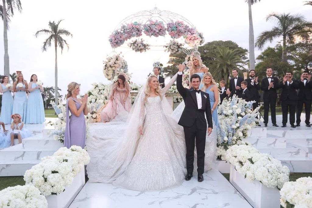 tiffany trump michael boulos wedding walking down the aisle