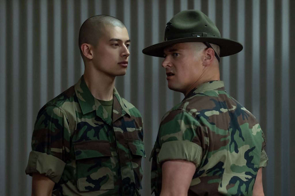 Liam Oh as Ray McAffey and Zach Roerig as Knox in Boots