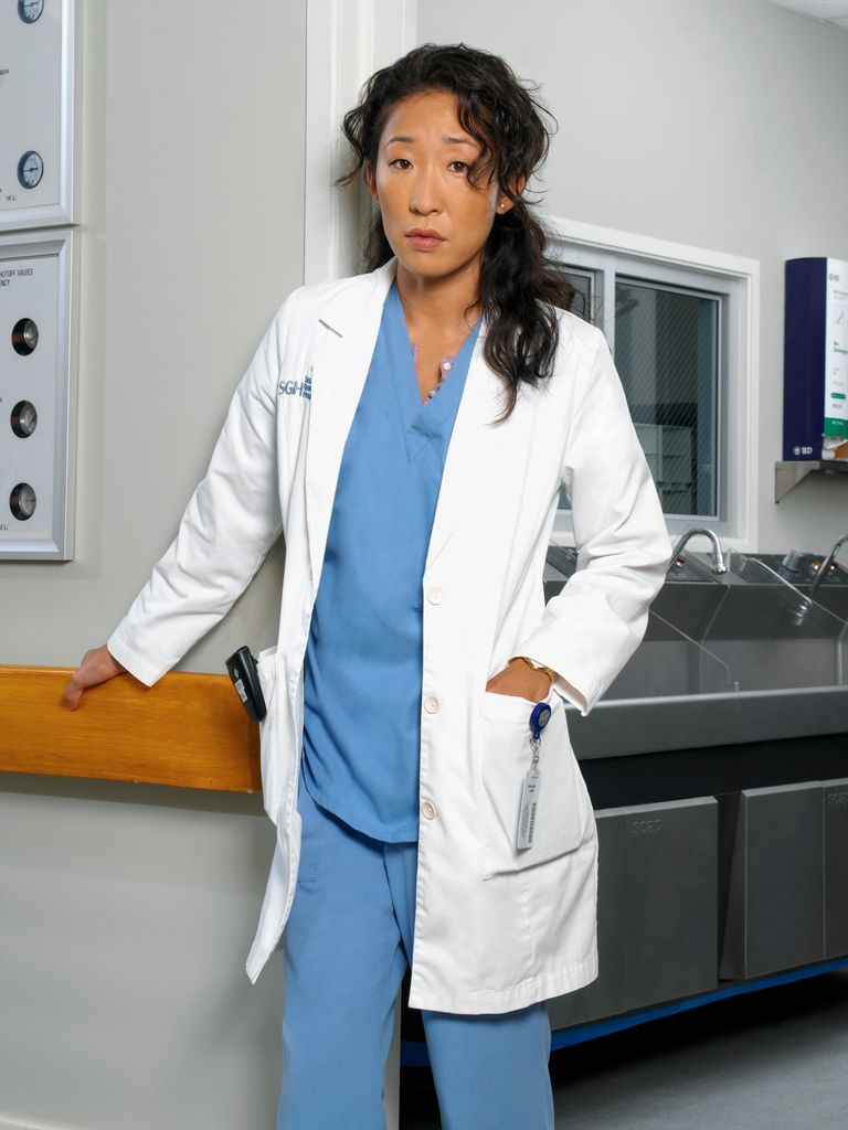 Sandra Oh as Christina Yang on Grey's Anatomy in 2005