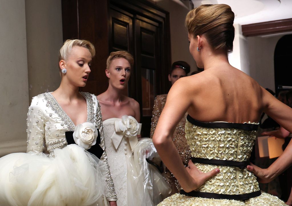 Sam created beautiful updos at the Richard Quinn show